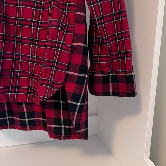 Madewell Ex Boyfriend Button Down in Red Plaid Patchwork - Picture 4 of 6